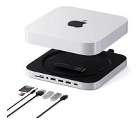 Satechi Hub y Soporte Mac Mini con Enclosure SSD NVME/SATA, Dock USB C 10Gbps, 3 USB A, Jack Audio para Mac Mini M2/M1 -