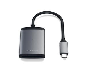 SATECHI Lector de Tarjetas Micro/SD UHS-II de Aluminio USB-C para MacBook Air/Pro/Neo, Portatil, PC, Tablet, iPad y más - Gris Espacial