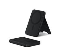 SATECHI Batería Externa OntheGo 5000mAh, Power Bank MagSafe Qi2 con Carga Rápida 15W y Soporte Integrado para iPhone y Android, Diseño Compacto - Negro