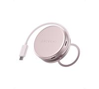 SATECHI OntheGo™ Hub USB-C Magnético 5 en 1 con Cable Enrollable, PD 60W, HDMI 4K, Lector SD, USB-A y Puerto USB-C 5Gbps para MacBook Neo/Air/Pro, Portátil e iPad - Rosa Nube