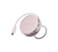 SATECHI OntheGo™ Hub USB-C Magnético 5 en 1 con Cable Enrollable, PD 60W, HDMI 4K, Lector SD, USB-A y Puerto USB-C 5Gbps para MacBook Neo/Air/Pro, Portátil e iPad - Rosa Nube