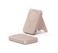 SATECHI OntheGo™ Power Bank MagSafe 10000mAh, Batería Externa Qi2 con Soporte Integrado y Carga Rápida 15W para Android, Series iPhone 17 16 15 a 12 con Tecnología MagSafe - Rose