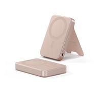 SATECHI OntheGo™ Power Bank MagSafe 10000mAh, Batería Externa Qi2 con Soporte Integrado y Carga Rápida 15W para Android, Series iPhone 17 16 15 a 12 con Tecnología MagSafe - Rose