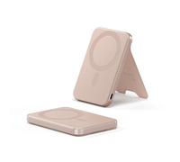 SATECHI OntheGo™ Power Bank MagSafe 5000mAh, Batería Externa Qi2 con Soporte Integrado y Carga Rápida 15W para Android, Series iPhone 17 16 15 a 12 con Tecnología MagSafe - Rose