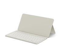 SATECHI OntheGo™ Teclado Inalámbrico Bluetooth Compacto con Soporte Ajustable, Conexión hasta 3 Dispositivos, Batería Recargable USB-C, Diseño Ergonómico y Portátil, Distribución US QWERTY - Beige