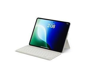 SATECHI OntheGo Teclado Inalámbrico Bluetooth con Soporte, QWERTY US Beige | Distribución Americana, hasta 4 meses de autonomía, soporte ajustable, hasta 3 dispositivos, para iPad, tablets y portátiles