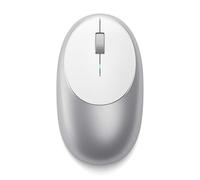 SATECHI Ratón Inalámbrico M1 en Aluminio, Recargable USB C, 1200 dpi, Elegante Ratón Ergonómico Bluetooth para MacBook Air & Pro, Portatil, PC, iPad y más - Plata