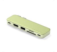 SATECHI Snap Hub USB-C 6 en 2 para MacBook Neo con Doble Conector Integrado, HDMI 4K@60Hz, Carga PD 45W, Lectores SD/microSD, USB-A y Puerto USB-C 5Gbps - Cítrico