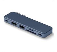 SATECHI Snap Hub USB C 6 en 2 para MacBook Neo, Carga 45W, HDMI, Índigo | Diseñado para MacBook Neo con doble conector integrado, 4K@60Hz, Lectores SD/microSD, USB-A y USB-C 5Gbps
