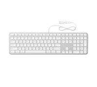 SATECHI Teclado con Cable Slim LX3 , Tamaño Completo con Keypad Numérico, USB-C, Tecla para Cambio de SO, para Mac, Windows y Android - Plata
