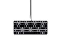 SATECHI Teclado con Cable Slim W1 Retroiluminado, QWERTY US, Teclado Iluminado USB C para MacBook, Portatil, PC, Ordenador y más - Gris Espacial