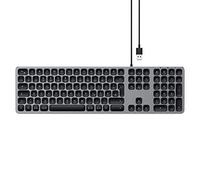 SATECHI Teclado con Cable USB De Aluminio con Keypad Numérico - Teclado QWERTZ Alemán - Compatible con iMac, iMac Pro, 2020 Mac Mini y Mucho Más, Distribución en Alemán, Gris Espacial