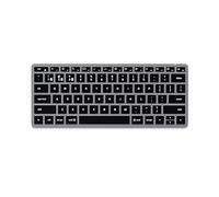 SATECHI Teclado Inalámbrico Bluetooth Slim X1 QWERTY Americano, Teclado Retroiluminado, Multi-Dispositivo - Compatible con Macbook Pro/Air, iPad Pro/Air, Mac Mini, iMac y Más - Distribución US, Gris