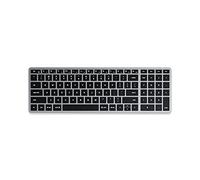 SATECHI Teclado Inalámbrico Bluetooth Slim X2, Retroiluminado QWERTY Americano con Teclado Numérico, Multi-Dispositivo para MacBook Pro/Air y Mini, iPad Pro/Air, iMac M1 y Más - Distribución US, Gris