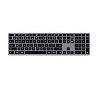 SATECHI Teclado Inalámbrico Bluetooth Slim X3, QWERTY Americano con Teclado Numérico, Retroiluminado, Multidispositivo para MacBook Pro/Air, iPad Pro/Air, Mac Mini, iMac y Más - Distribución US, Gris