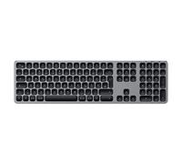 SATECHI Teclado Inalámbrico con Keypad Numérico, QWERTZ DE, Teclado Bluetooth en Aluminio, Multi-Dispositivo, Recargable USB-C para Mac, Windows y Android (Distribución Alemana)