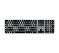 SATECHI Teclado Inalámbrico de Aluminio QWERTY US con Teclado Numérico, Teclado Bluetooth Recargable para MacBook Pro/Air, iPad Pro/Air, Mini, iMac M1 y Muchos Más - Distribución Americana, Gris