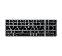SATECHI Teclado Inalámbrico Slim, Distribución QWERTY US, Teclado Bluetooth Retroiluminado y Recargable USB C para MacBook Air & Pro, Portatil, PC, iPad y más - Gris Espacial