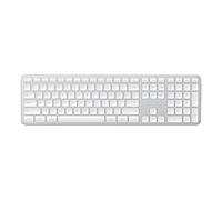 SATECHI Teclado Inalámbrico Slim EX3 con Keypad Numérico, Teclado Bluetooth Multi-Dispositivo, Conexión 2,4 GHz, Recargable USB-C para Mac, Windows y Android - Plata, QWERTY US
