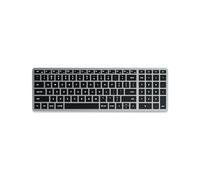 SATECHI Teclado Inalámbrico Bluetooth Slim X2, Retroiluminado QWERTY Americano con Teclado Numérico, Multi-Dispositivo para MacBook Pro/Air y Mini, iPad Pro/Air, iMac M1 y Más - Distribución US, Gris