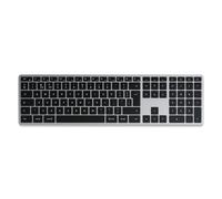 SATECHI Teclado Inalámbrico Slim X3, QWERTY UK, Teclado Bluetooth con Keypad Numérico, Retroiluminado y Recargable, para Mac, Windows y Android (Plata, Distribución Británica)