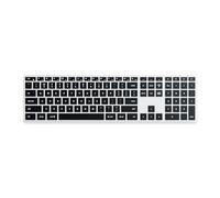 SATECHI Teclado Inalámbrico Slim X3, QWERTY US con Keypad Numérico, Teclado Bluetooth Retroiluminado y Recargable USB C para MacBook Air & Pro, Portatil, PC, iPad y más - Plata