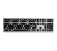 SATECHI Teclado Inalámbrico Slim X3 , Teclado Bluetooth con Keypad Numérico, Retroiluminado y Recargable, para Mac, Windows y Android (Plata, Distribución Británica)