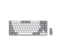 SATECHI Teclado Mecánico Inalámbrico SM1, QWERTY Americano, Teclado Bluetooth, 84 Teclas y Mecánico 75%, Retroiluminado, Recargable para Gaming y Oficina, Mac y Windows - Gris Claro, Distribución US