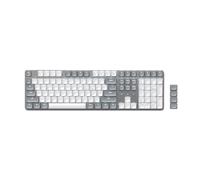 SATECHI Teclado Mecánico Bluetooth SM3, QWERTY US Americano, Teclado Inalámbrico con Teclado Numérico, 108 Teclas, Retroiluminado y Recargable para Gaming y Oficina, Mac y Windows - Gris Claro
