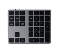 SATECHI Teclado Numérico Inalámbrico Bluetooth 34 Teclas QWERTY US en Aluminio Recargable, para MacBook Air & Pro M4 M3 y Mini, iPad Air & Pro M4 M3, iMac, iPhone y más - Gris Espacial