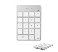 SATECHI Teclado Numérico Bluetooth Slim en Aluminio con 18 Teclas Formato US - Inalámbrico, Portátil, Recargable por USB-C, para MacBook, Windows, iMac, Mac Mini, Portátiles y Más - Plata