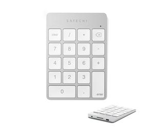 SATECHI Teclado Numérico Inalámbrico Slim de Aluminio con 18 Teclas, Mini Teclado Bluetooth USB-C para MacBook Air & Pro, Portatil, PC, iPad y más - Plata (Layout US)