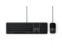 SATECHI Teclado y Ratón con Cable Slim CLX3, QWERTY US, Negro Espacial