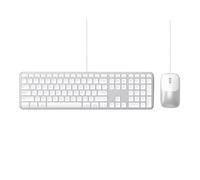 SATECHI Teclado y Ratón con Cable Slim CLX3, QWERTY US, Plata