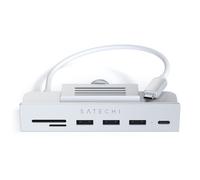 SATECHI Hub USB C con Abrazadera para iMac con USB-C de Datos, 3X Tipo A 3.0, Lectores Micro/SD, Solo para Apple Studio Display, iMac M1 24" (2021) - No Compatible con iMac 2020 y Anteriores