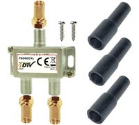 Satélite Divisor 2-Fach Distribuidor de Antena Suave Ver TV Cable Único Dvb-T