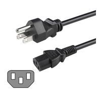 SatelliteSale Cable de alimentación universal resistente para computadora macho NEMA 5-15P a hembra IEC C13/C14, cable universal de PVC negro, 3 pies