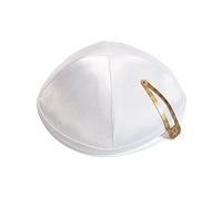 Satén 20cm Blanco Clásico Tradicional kipá judía Tapón Judaica Kipa Yarmulke Synagogue