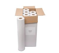 Saten Rollo Camilla, 0.59 x 64 Metros, 2 Capas, Lisa, Blanca, Set de 6, Celulosa Reciclada