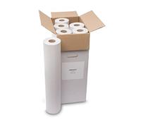 Saten Rollo Camilla, Papel Reciclado, 60 metros, 1 Capa, Acado Liso, Set de 6 unidades, Blanco