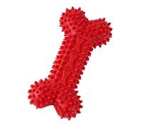 Saterkali Juguete elástico para masticar para perros, TPR con forma de hueso puntiagudo, alta elasticidad, resistente a las mordeduras, textura de puntos elevados, para limpieza de dientes de