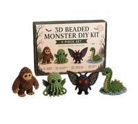 Saterkali Kit de animales con cuentas 3D, bordado de cuentas para principiantes, juego de manualidades con cuentas de plástico preclasificadas, guía paso a paso para pulpo, animales marinos, arte