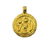Satfale Jewellers Colgante de cadena de oro amarillo fino certificado de 22 quilates con diseño divino