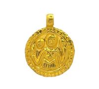 Satfale Jewellers Colgante de cadena de oro amarillo fino certificado de 22 quilates con diseño divino
