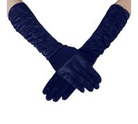 Satin Classic Opera Guantes Largos Mujer Guantes Satén Clásico Opera Fiesta Audrey Hepburn Guantes, Accesorios de los años 20 Guantes sin Dedos Accesorios 20, marine, Talla única
