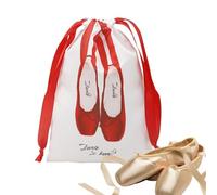 Satin Dance Shoe Bag, Dust Proof Ballet Storage, Lightweight Drawstring Pouch Organizer Footwear, Ideal for Travel, Gym, Backstage Use, Soft Protective Carry Holder Dance Accessories