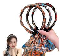 Satin Fabric Hair Bands, Adjustable Retro Satin Cross Knotted Fabric Headband With Tie, Girls Decoration, Suitable For Natural Hair (Tres colores, talla única)