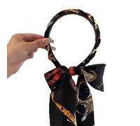 Satin Fabric Hair Bands, Adjustable Retro Satin Cross Knotted Fabric Headband With Tie, Girls Decoration, Suitable For Natural Hair (negro, talla única)
