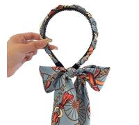 Satin Fabric Hair Bands, Adjustable Retro Satin Cross Knotted Fabric Headband With Tie, Girls Decoration, Suitable For Natural Hair (azul, talla única)