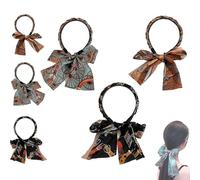 Satin Fabric Hair Bands for Women, Fashionable Upgrade Adjustable Bow Bowknot Headbands of Daily Wearing Women, New Non Slip Retro Headband for Weddings Dating and Sport (Brown+Blue+Black, One Size)